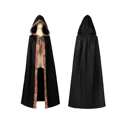 Men's and Women's Halloween Costumes Grim Reaper Hooded Cloak Medieval Long Cloak Cape