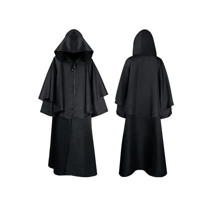 Men's and Women's Halloween Costumes Grim Reaper Hooded Cloak Medieval Long Cloak Cape 1