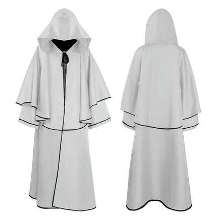 Men's and Women's Halloween Costumes Grim Reaper Hooded Cloak Medieval Long Cloak Cape 1