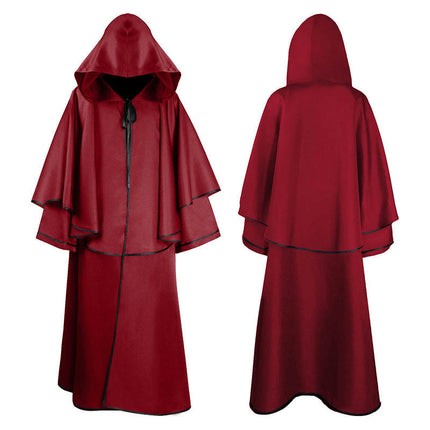 Men's and Women's Halloween Costumes Grim Reaper Hooded Cloak Medieval Long Cloak Cape 1