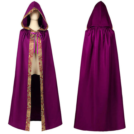 Men's and Women's Halloween Costumes Grim Reaper Hooded Cloak Medieval Long Cloak Cape 1