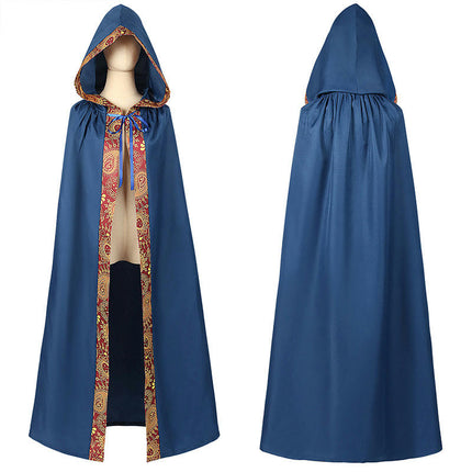 Men's and Women's Halloween Costumes Grim Reaper Hooded Cloak Medieval Long Cloak Cape 1