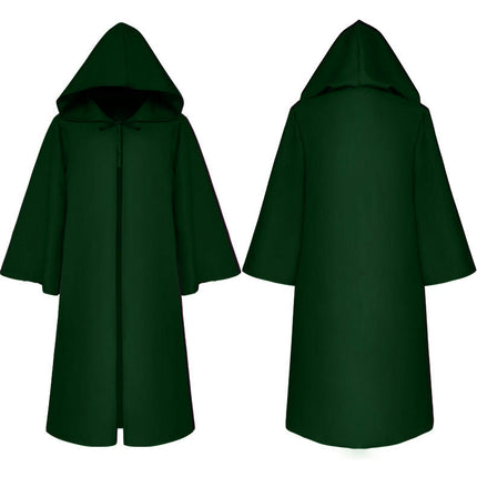 Men's and Women's Halloween Costumes Grim Reaper Hooded Cloak Medieval Long Cloak Cape