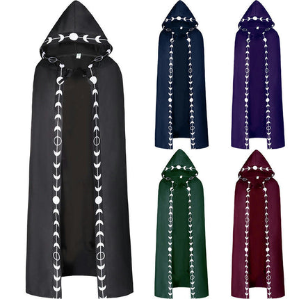 Women's Hooded Cloak Medieval Renaissance Cloak Halloween Cosplay Costume