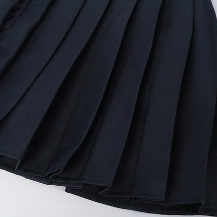 Japanese School Girls Uniform Sailor Navy Blue Pleated Skirt Anime Cosplay Costumes with Socks set