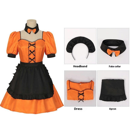 Halloween Cosplay Costumes - Pumpkin Maid Costume Lolita Dress Split Suit