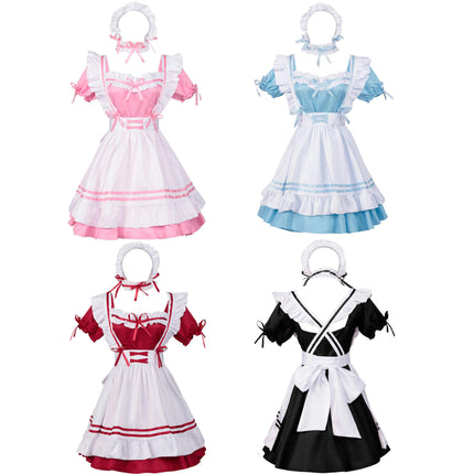 Anime Cosplay Maid Outfit Dress Cute Halloween Makeup Cosplay Costume for Girls Women