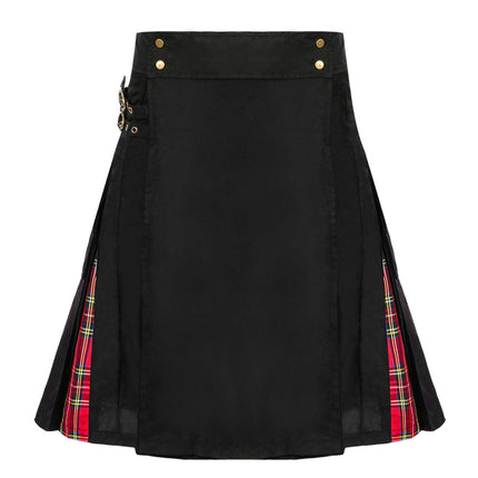 Men's Black Rock Punk Ashes Series Medieval Gothic Style Splicing Skirt