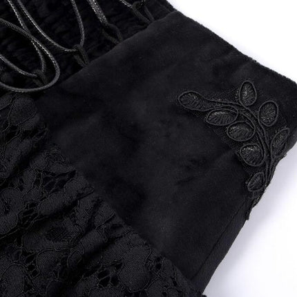 Halloween Gothic Velvet Lace Net Midi Skirt Women's Skirt