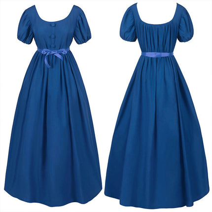 Women's Vintage Regency Dress High Waist Ball Dress Victorian Tea Dress Stage Costume