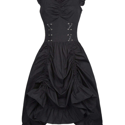 Women's Halloween Pleated Dress Steampunk Gothic Victorian Sleeveless Dress