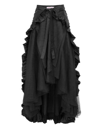 Women's Steampunk Gothic Wrap Dress Victorian Ruffle Pirate Skirt