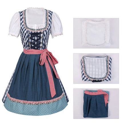 Halloween Carnival Costume Oktoberfest Costume Split Size Suspenders Pants Set Bavarian Women's Costume 1