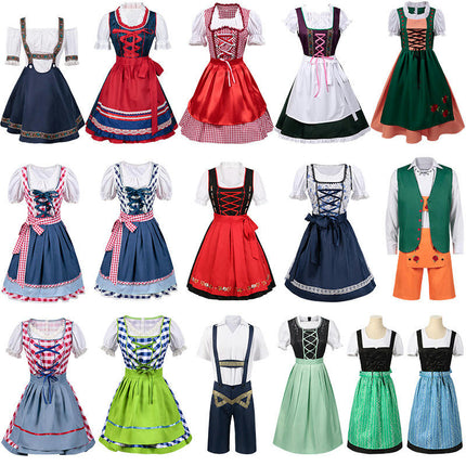 Halloween Carnival Costume Oktoberfest Costume Split Size Suspenders Pants Set Bavarian Women's Costume