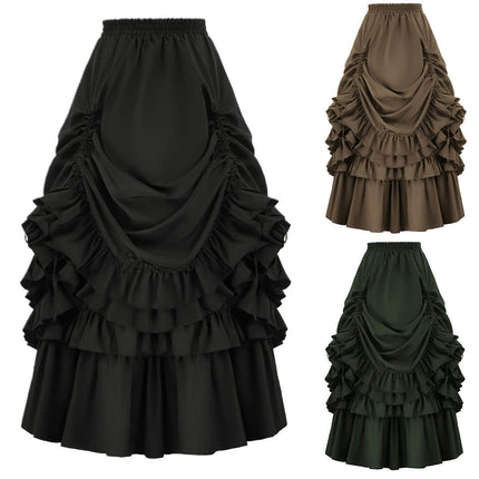 Women's Halloween Vintage Gothic Victorian Style Dress Renaissance Skirt