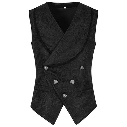 Men's Halloween Vest Medieval Vintage Lapel Jacquard Vest Vests