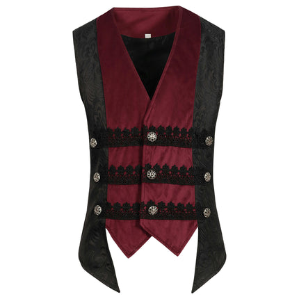 Men's Medieval Irregular Vest Vintage Tuxedo Rocker Vest Halloween Costume