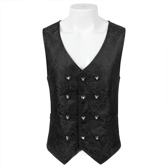 Medieval Waistcoat Men Gothic Steampunk Vest Victorian Dress Vest Court Vest V Neck Waist Coat