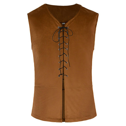 Men's Medieval Renaissance Vest Costume Pirate Gothic Steampunk Waistcoat