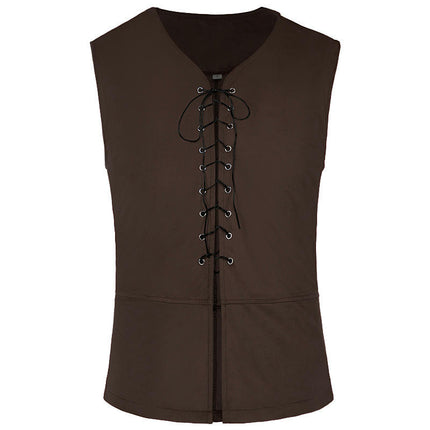 Men's Medieval Renaissance Vest Costume Pirate Gothic Steampunk Waistcoat