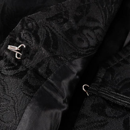 Men's Black Vest Waistcoat Tailcoat Black Brocade Damask Gothic Steampunk Victorian/Tail Coat