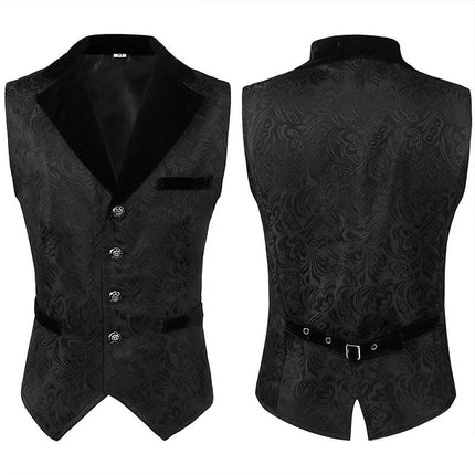 Mens Victorian Outerwear Suit Vest Steampunk Gothic Jacket Waistcoat