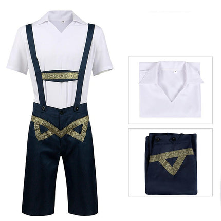 Halloween Oktoberfest Short Sleeve and Bib Shorts 2 Piece Men's Adult Stage Role Play Costumes