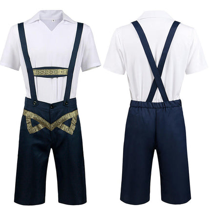 Halloween Oktoberfest Short Sleeve and Bib Shorts 2 Piece Men's Adult Stage Role Play Costumes