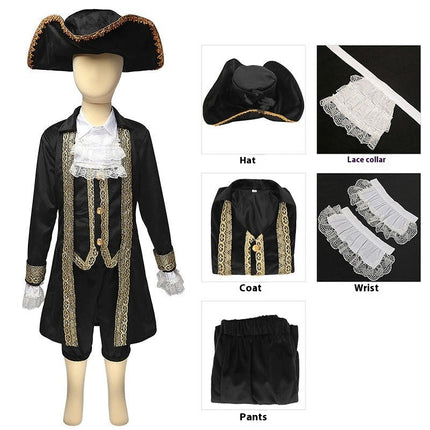 Halloween Uniforms-Boys Caribbean Pirates Set Cosplay Role Playing Clothes