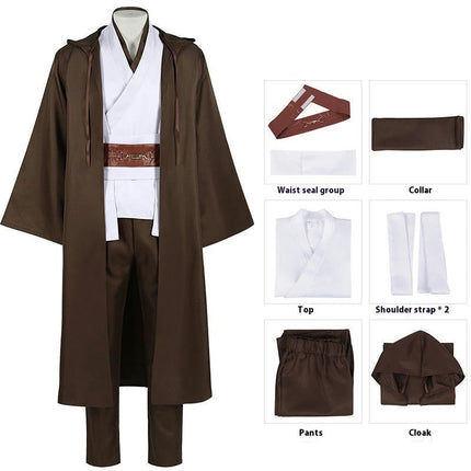 Tunic Costume Men's Tunic Hooded Robe Full Set Halloween Cosplay Costume Cloak Set