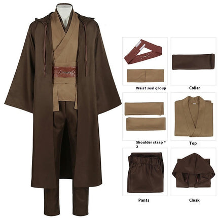 Tunic Costume Men's Tunic Hooded Robe Full Set Halloween Cosplay Costume Cloak Set