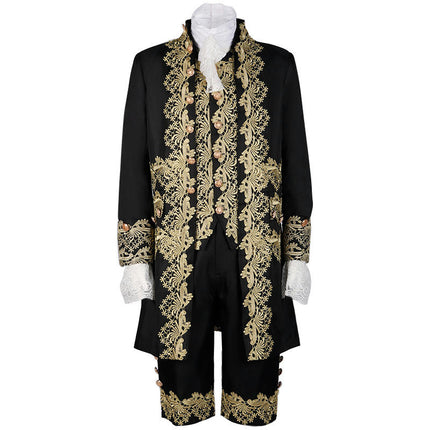 Halloween Court Prince Dress Performance Set Medieval Vintage Costume Jacket Vest Pants Wristlet Collar Set