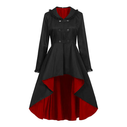 Womens Steampunk Jacket Gothic Victorian Coat Long Sleeve Medieval Vintage Gothic Tailcoat