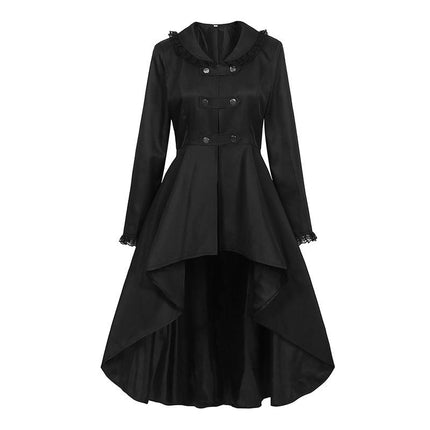 Womens Steampunk Jacket Gothic Victorian Coat Long Sleeve Medieval Vintage Gothic Tailcoat