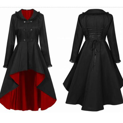 Womens Steampunk Jacket Gothic Victorian Coat Long Sleeve Medieval Vintage Gothic Tailcoat