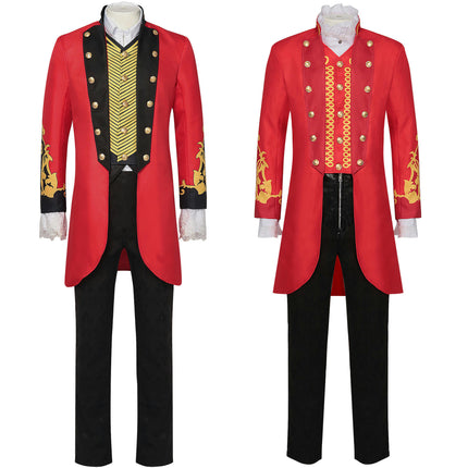 Halloween Men's Red Coat Fashion Steampunk Vintage Men's Uniform Standing Collar Costume