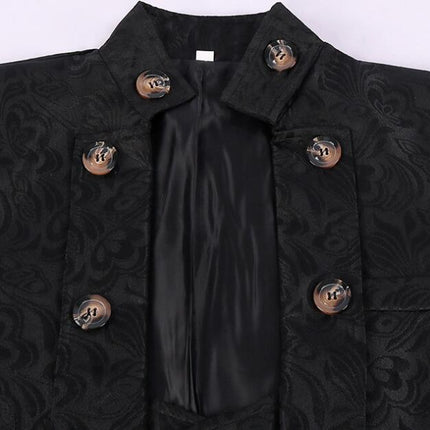 Halloween Medieval Men's Jacquard Coat Fashion Steampunk Vintage Uniform Jacket