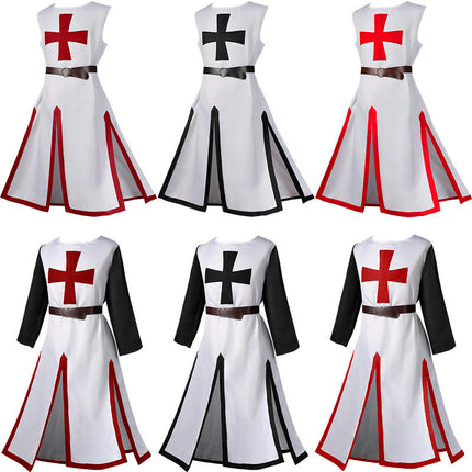 Halloween Knights Templar Medieval Robe Costume Prom Party Stage Performance Costume