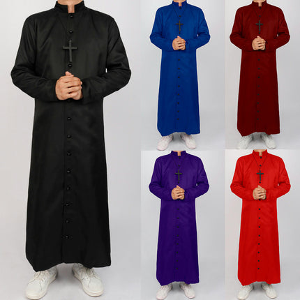 Halloween Priest Costume Godfather Cos Costume Medieval Priest Role Playing Cosplay Costumes