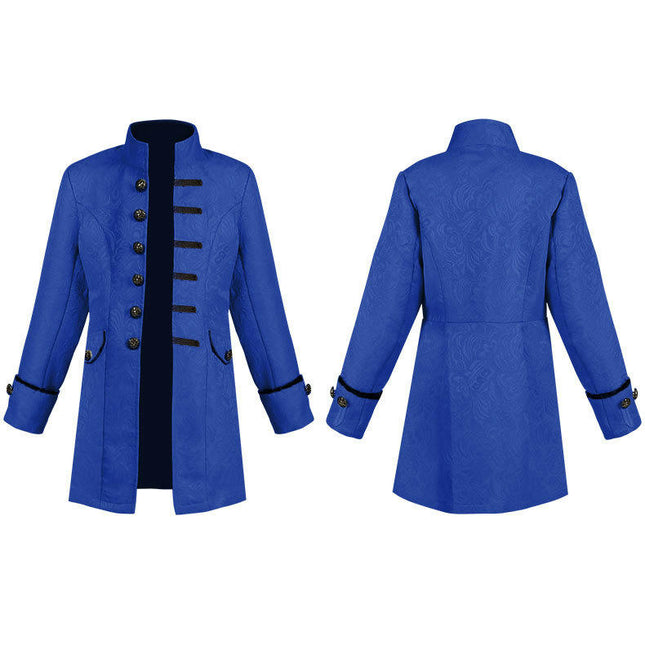 Boys' Dress Coat Solid Color Jacquard Fashion Steampunk Vintage Uniform Stand-Up Collar Costume