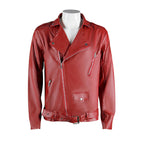 Biker Leather Jacket-red