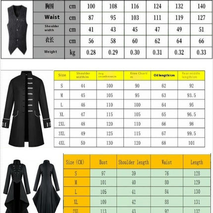 Men's and women's Long Section Halloween Swallowtail Monk Clothes Monk Robe Witch Clothes Cloak