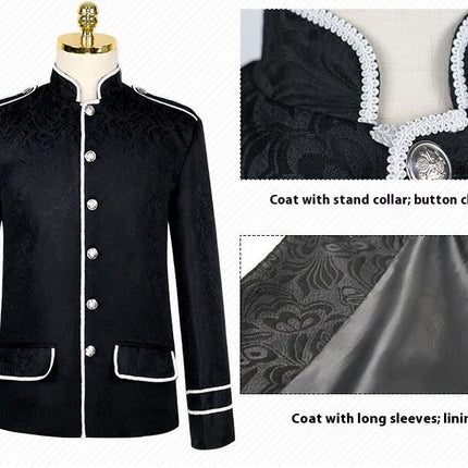 Halloween Men's Button Jacquard Suit Outerwear Victorian Gothic Style Jacket