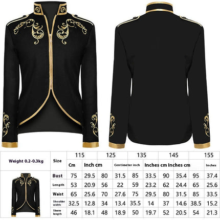 Boys Prince Jacket Drummer Parade Punk Officer Uniform Jacket Stage Performance Dresses