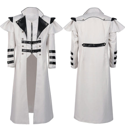 Halloween Medieval Court Banquet Gothic Long Trench Coat, Jacket Stage Performance Costume