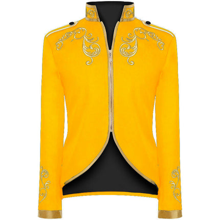 Halloween Men's Fashion Jacket Court Prince Gold Trim Embroidered Suit Sport Jacket