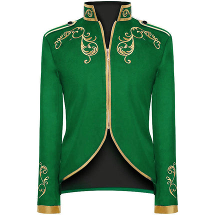 Halloween Men's Fashion Jacket Court Prince Gold Trim Embroidered Suit Sport Jacket