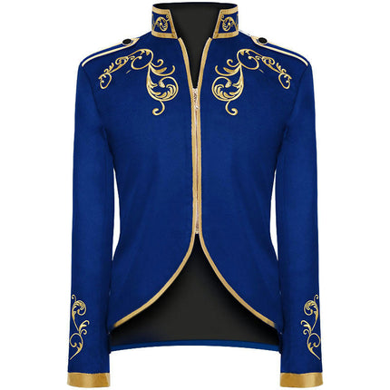 Halloween Men's Fashion Jacket Court Prince Gold Trim Embroidered Suit Sport Jacket