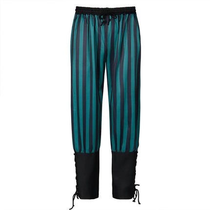 Halloween Men's Trousers Striped Steampunk Sweatpants Renaissance Gothic Ankle-Strap Pants