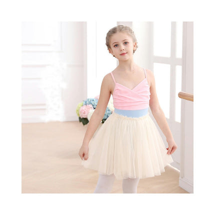 Toddler Halter Colorblocked Ballet Leotard-Girls Ballet Halter Dance Formal Wear